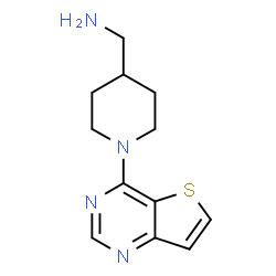ChemSpider 2D Image | 1-[1-(Thieno[3,2-d]pyrimidin-4-yl)-4-piperidinyl]methanamine | C12H16N4S
