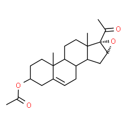 ChemSpider 2D Image | (8xi,9xi,10xi,13xi,14xi,16beta)-20-Oxo-16,17-epoxypregn-5-en-3-yl acetate | C23H32O4