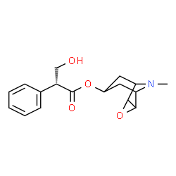 ChemSpider 2D Image | 9-Methyl-3-oxa-9-azatricyclo[3.3.1.0~2,4~]non-7-yl (2R)-3-hydroxy-2-phenylpropanoate | C17H21NO4