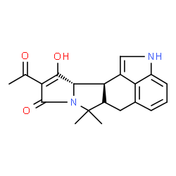 ChemSpider 2D Image | (11aS,11bR)-10-Acetyl-11-hydroxy-7,7-dimethyl-2,6,6a,7,11a,11b-hexahydro-9H-pyrrolo[1',2':2,3]isoindolo[4,5,6-cd]indol-9-one | C20H20N2O3