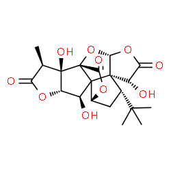 ChemSpider 2D Image | (1R,3R,6R,7S,8S,10R,11R,12R,13S,16S,17R)-8-tert-Butyl-6,12,17-trihydroxy-16-methyl-2,4,14,19-tetraoxahexacyclo[8.7.2.0~1,11~.0~3,7~.0~7,11~.0~13,17~]nonadecane-5,15,18-trione | C20H24O10