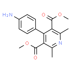 ChemSpider 2D Image | Dimethyl 4-(4-aminophenyl)-2,6-dimethyl-3,5-pyridinedicarboxylate | C17H18N2O4
