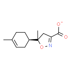 ChemSpider 2D Image | (5S)-5-Methyl-5-[(1R)-4-methyl-3-cyclohexen-1-yl]-4,5-dihydro-1,2-oxazole-3-carboxylate | C12H16NO3