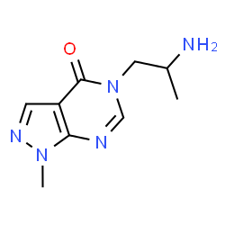 ChemSpider 2D Image | 5-(2-Aminopropyl)-1-methyl-1,5-dihydro-4H-pyrazolo[3,4-d]pyrimidin-4-one | C9H13N5O