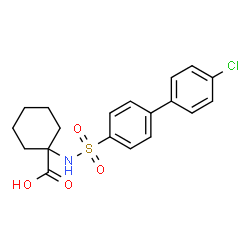 ChemSpider 2D Image | 1-{[(4'-Chloro-4-biphenylyl)sulfonyl]amino}cyclohexanecarboxylic acid | C19H20ClNO4S