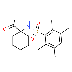 ChemSpider 2D Image | 1-[[(2,3,5,6-Tetramethylphenyl)sulfonyl]amino]cyclohexanecarboxylic acid | C17H25NO4S