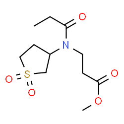 ChemSpider 2D Image | Methyl N-(1,1-dioxidotetrahydro-3-thiophenyl)-N-propionyl-beta-alaninate | C11H19NO5S