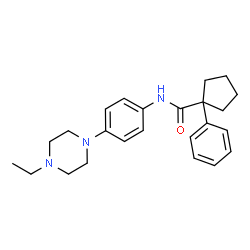 ChemSpider 2D Image | N-[4-(4-Ethyl-1-piperazinyl)phenyl]-1-phenylcyclopentanecarboxamide | C24H31N3O