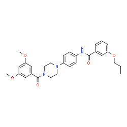 ChemSpider 2D Image | N-{4-[4-(3,5-Dimethoxybenzoyl)-1-piperazinyl]phenyl}-3-propoxybenzamide | C29H33N3O5