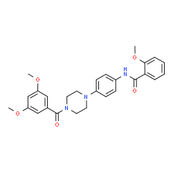 ChemSpider 2D Image | N-{4-[4-(3,5-Dimethoxybenzoyl)-1-piperazinyl]phenyl}-2-methoxybenzamide | C27H29N3O5