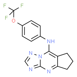 ChemSpider 2D Image | N-[4-(Trifluoromethoxy)phenyl]-6,7-dihydro-5H-cyclopenta[d][1,2,4]triazolo[1,5-a]pyrimidin-8-amine | C15H12F3N5O