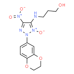 ChemSpider 2D Image | 3-{[2-(2,3-Dihydro-1,4-benzodioxin-6-yl)-5-nitro-3-oxido-2H-1,2,3-triazol-4-yl]amino}-1-propanol | C13H15N5O6