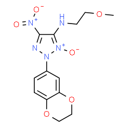 ChemSpider 2D Image | 2-(2,3-Dihydro-1,4-benzodioxin-6-yl)-N-(2-methoxyethyl)-5-nitro-2H-1,2,3-triazol-4-amine 3-oxide | C13H15N5O6