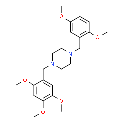ChemSpider 2D Image | 1-(2,5-Dimethoxybenzyl)-4-(2,4,5-trimethoxybenzyl)piperazine | C23H32N2O5