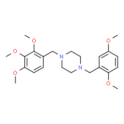 ChemSpider 2D Image | 1-(2,5-Dimethoxybenzyl)-4-(2,3,4-trimethoxybenzyl)piperazine | C23H32N2O5