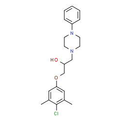 ChemSpider 2D Image | 1-(4-Chloro-3,5-dimethylphenoxy)-3-(4-phenyl-1-piperazinyl)-2-propanol | C21H27ClN2O2