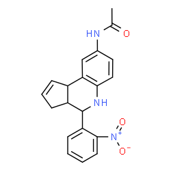 ChemSpider 2D Image | N-(4-{2-nitrophenyl}-3a,4,5,9b-tetrahydro-3H-cyclopenta[c]quinolin-8-yl)acetamide | C20H19N3O3