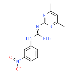 ChemSpider 2D Image | 1-(4,6-dimethylpyrimidin-2-yl)-3-(3-nitrophenyl)guanidine | C13H14N6O2