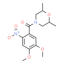 ChemSpider 2D Image | (4,5-Dimethoxy-2-nitrophenyl)(2,6-dimethyl-4-morpholinyl)methanone | C15H20N2O6
