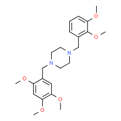 ChemSpider 2D Image | 1-(2,3-Dimethoxybenzyl)-4-(2,4,5-trimethoxybenzyl)piperazine | C23H32N2O5
