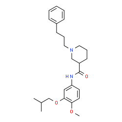 ChemSpider 2D Image | N-(3-Isobutoxy-4-methoxyphenyl)-1-(3-phenylpropyl)-3-piperidinecarboxamide | C26H36N2O3