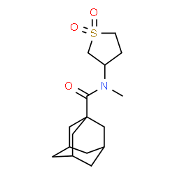 ChemSpider 2D Image | N-(1,1-Dioxidotetrahydro-3-thiophenyl)-N-methyl-1-adamantanecarboxamide | C16H25NO3S
