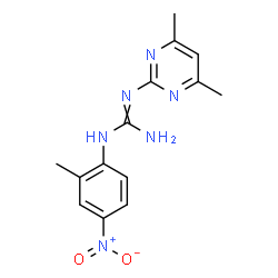 ChemSpider 2D Image | 1-(4,6-dimethylpyrimidin-2-yl)-3-(2-methyl-4-nitrophenyl)guanidine | C14H16N6O2
