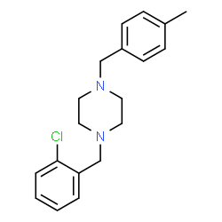 ChemSpider 2D Image | 1-(2-Chlorobenzyl)-4-(4-methylbenzyl)piperazine | C19H23ClN2