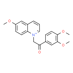 ChemSpider 2D Image | 1-[2-(3,4-Dimethoxyphenyl)-2-oxoethyl]-6-methoxyquinolinium | C20H20NO4