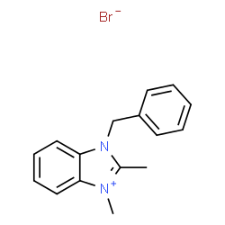 ChemSpider 2D Image | 1-Benzyl-2,3-dimethyl-1H-3,1-benzimidazol-3-ium bromide | C16H17BrN2