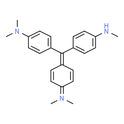 ChemSpider 2D Image | 4-[[4-(dimethylamino)phenyl]-[4-(dimethyl-$l^{5}-azanylidene)cyclohexa-2,5-dien-1-ylidene]methyl]-N-methyl-aniline | C24H28N3