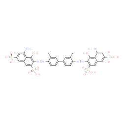 ChemSpider 2D Image | 3,3'-[(3,3'-Dimethyl-4,4'-biphenyldiyl)di-2,1-diazenediyl]bis(5-amino-4-hydroxy-2,7-naphthalenedisulfonic acid) | C34H28N6O14S4