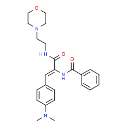 ChemSpider 2D Image | N-[(1Z)-1-[4-(Dimethylamino)phenyl]-3-{[2-(4-morpholinyl)ethyl]amino}-3-oxo-1-propen-2-yl]benzamide | C24H30N4O3