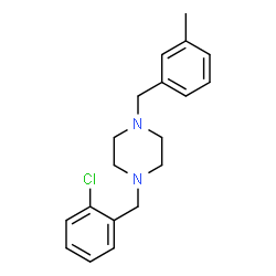 ChemSpider 2D Image | 1-(2-Chlorobenzyl)-4-(3-methylbenzyl)piperazine | C19H23ClN2