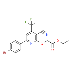 ChemSpider 2D Image | Ethyl {[6-(4-bromophenyl)-3-cyano-4-(trifluoromethyl)-2-pyridinyl]oxy}acetate | C17H12BrF3N2O3