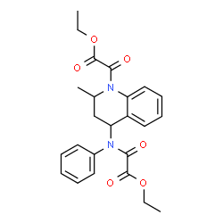 ChemSpider 2D Image | Ethyl [{1-[ethoxy(oxo)acetyl]-2-methyl-1,2,3,4-tetrahydro-4-quinolinyl}(phenyl)amino](oxo)acetate | C24H26N2O6