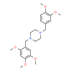 ChemSpider 2D Image | 1-(3,4-Dimethoxybenzyl)-4-(2,4,5-trimethoxybenzyl)piperazine | C23H32N2O5