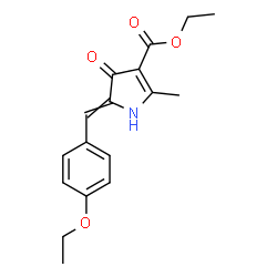ChemSpider 2D Image | Ethyl 5-(4-ethoxybenzylidene)-2-methyl-4-oxo-4,5-dihydro-1H-pyrrole-3-carboxylate | C17H19NO4