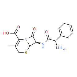ChemSpider 2D Image | (7R)-7-{[Amino(1,4-cyclohexadien-1-yl)acetyl]amino}-3-methyl-8-oxo-5-thia-1-azabicyclo[4.2.0]oct-2-ene-2-carboxylic acid | C16H19N3O4S