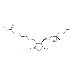 ChemSpider 2D Image | Methyl (8xi,13E,16S)-11,16-dihydroxy-16-methyl-9-oxoprost-13-en-1-oate | C22H38O5