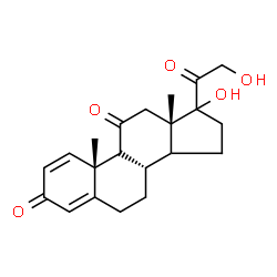 ChemSpider 2D Image | (9xi,14xi,17xi)-17,21-Dihydroxypregna-1,4-diene-3,11,20-trione | C21H26O5