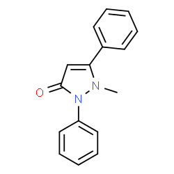 ChemSpider 2D Image | 1-Methyl-2,5-diphenyl-1,2-dihydro-3H-pyrazol-3-one | C16H14N2O