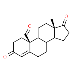 ChemSpider 2D Image | (8xi,9xi,14xi)-3,17-Dioxoandrost-4-en-19-al | C19H24O3