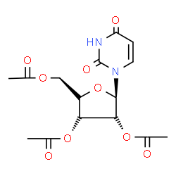ChemSpider 2D Image | 1-(2,3,5-Tri-O-acetyl-alpha-L-ribofuranosyl)-2,4(1H,3H)-pyrimidinedione | C15H18N2O9