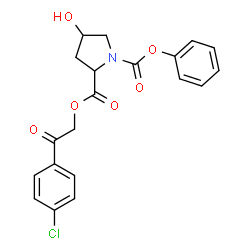 ChemSpider 2D Image | 2-[2-(4-Chlorophenyl)-2-oxoethyl] 1-phenyl 4-hydroxy-1,2-pyrrolidinedicarboxylate | C20H18ClNO6