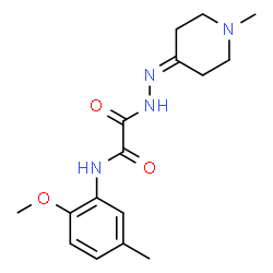 ChemSpider 2D Image | N-(2-Methoxy-5-methylphenyl)-2-[2-(1-methyl-4-piperidinylidene)hydrazino]-2-oxoacetamide | C16H22N4O3