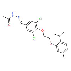 ChemSpider 2D Image | N'-[(E)-{3,5-Dichloro-4-[2-(2-isopropyl-5-methylphenoxy)ethoxy]phenyl}methylene]acetohydrazide | C21H24Cl2N2O3