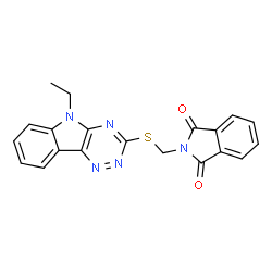 ChemSpider 2D Image | 2-{[(5-Ethyl-5H-[1,2,4]triazino[5,6-b]indol-3-yl)sulfanyl]methyl}-1H-isoindole-1,3(2H)-dione | C20H15N5O2S
