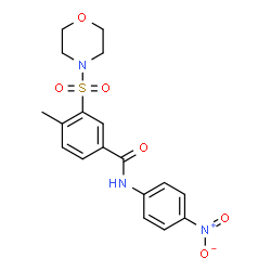 ChemSpider 2D Image | 4-Methyl-3-(4-morpholinylsulfonyl)-N-(4-nitrophenyl)benzamide | C18H19N3O6S