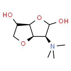 ChemSpider 2D Image | (3S,3aR,6aR)-3-(trimethyl-$l^{5}-azanyl)-2,3,3a,5,6,6a-hexahydrofuro[3,2-b]furan-2,6-diol | C9H18NO4